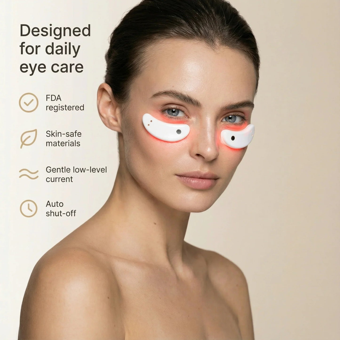 Nicebeam Red Light Therapy Eye Pods | Rejuvenece tu Mirada y Reduce Bolsas, Ojeras y Líneas de Expresión