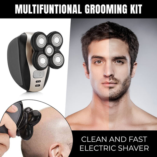 Afeitadora Eléctrica Multifuncional 5 en 1 | Afeitado, Cuidado Facial y Grooming Completo
