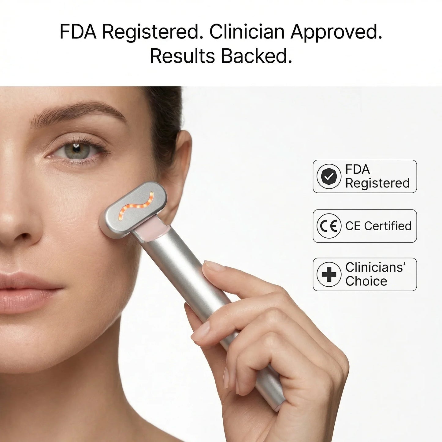 Varita Facial 4 en 1 con Terapia de Luz Roja | Reafirma, Rejuvenece y Devuelve la Luminosidad a tu Piel